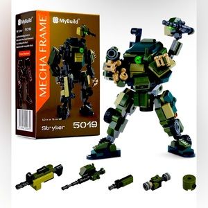 New MyBuild Mecha Frame Armed Forces Stryker 5019 Green Armor Robot Blocks Toy